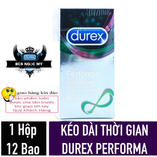 [ Giá Sỉ ] Hộp bao cao su KÉO DÀI THỜI GIAN QUAN HỆ Durex Performa 12 chiếc