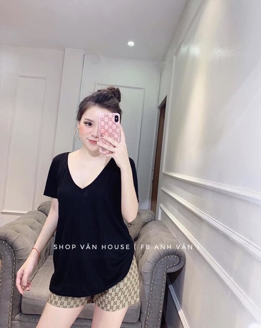 [Mã WASKT410K giảm 10K đơn 50K] Áo phông cổ tim 8 màu dành cho nữ | BigBuy360 - bigbuy360.vn