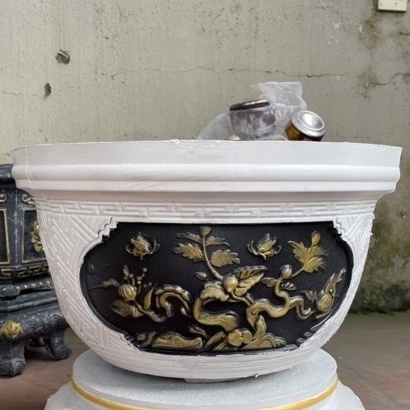 Khuôn đúc chậu cảnh Tròn 50 kết hợp Chân Đôn kỷ, Nhựa ABS mới 100% dùng làm chậu cây cảnh bonsai dễ sử dụng