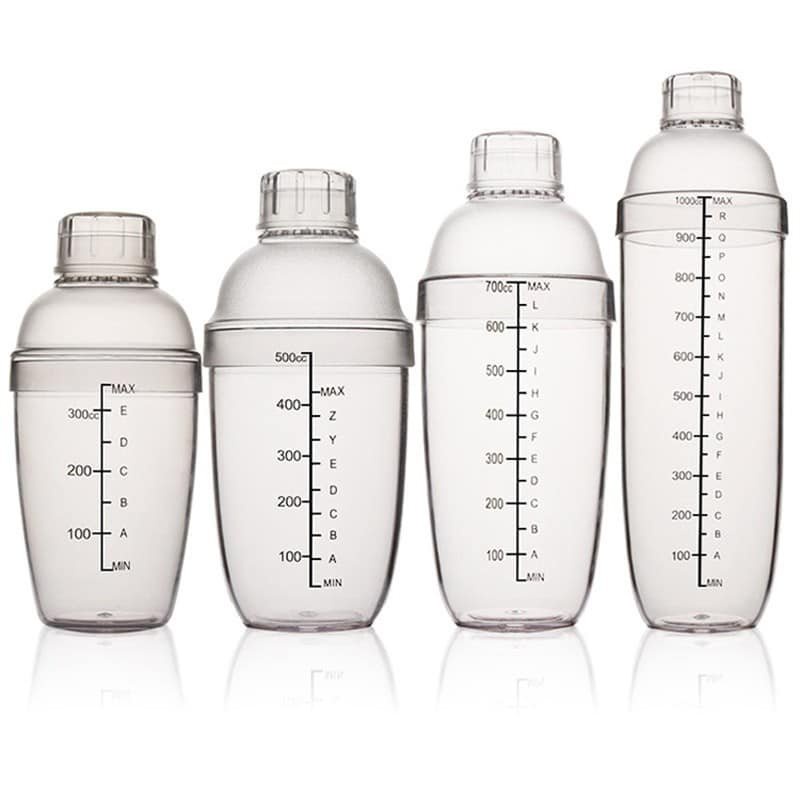 Bình lắc shaker nhựa vạch đen