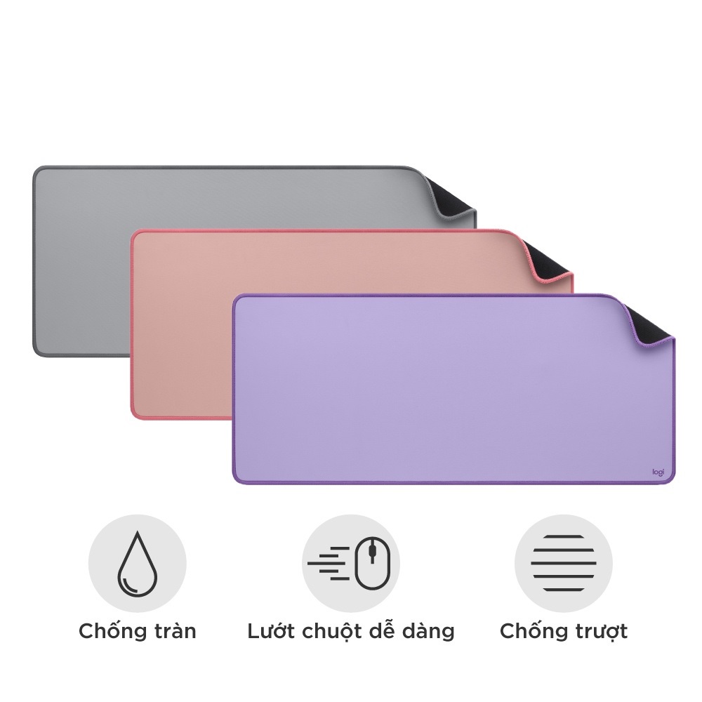 Bàn di chuột cỡ lớn Logitech Deskmat Studio Series - Đế cao su chống trượt, lướt dễ dàng