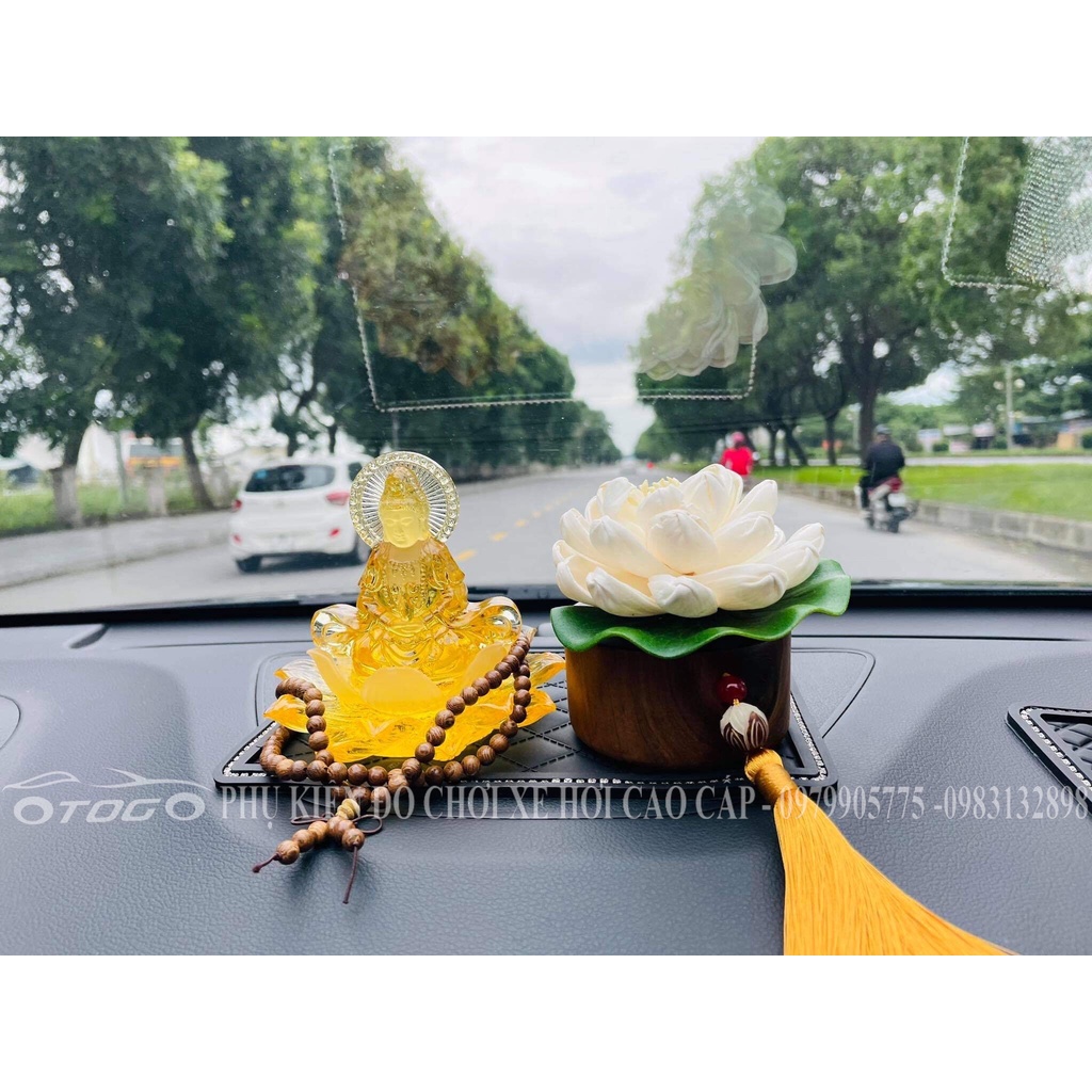 Tượng Phật Bà Quan Âm Ngọc Lưu Ly Trang Trí Ô Tô