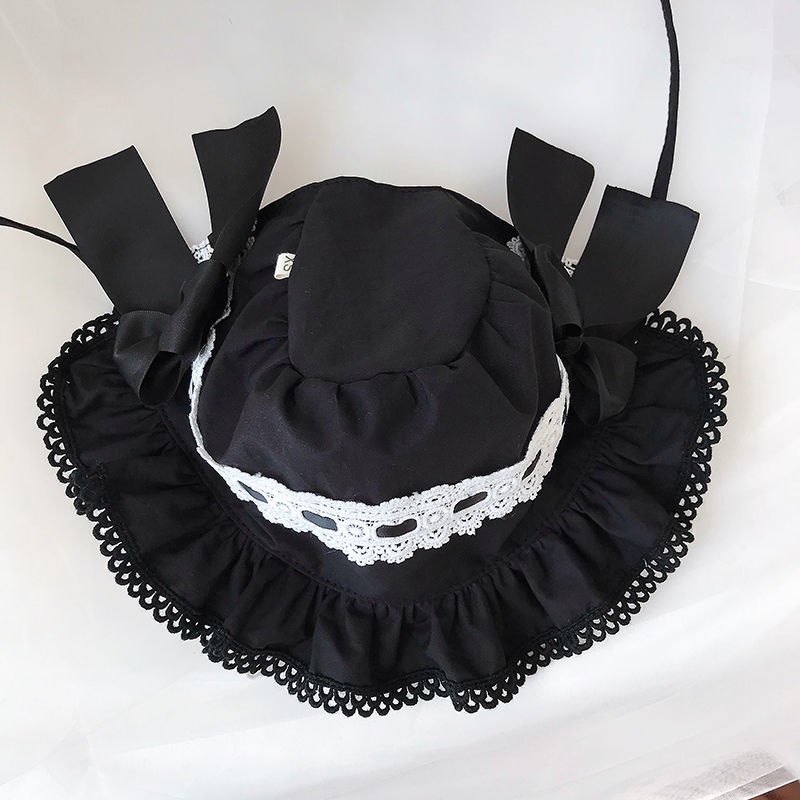 Mũ Ren Hở Ngón Phong Cách Lolita Dễ Thương Dành Cho Người Lớn Đen
