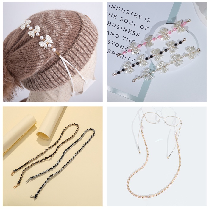 Dây Đeo Mắt Kính Hình Cỏ Bốn Lá Đính Đá Pha Lê Thời Trang