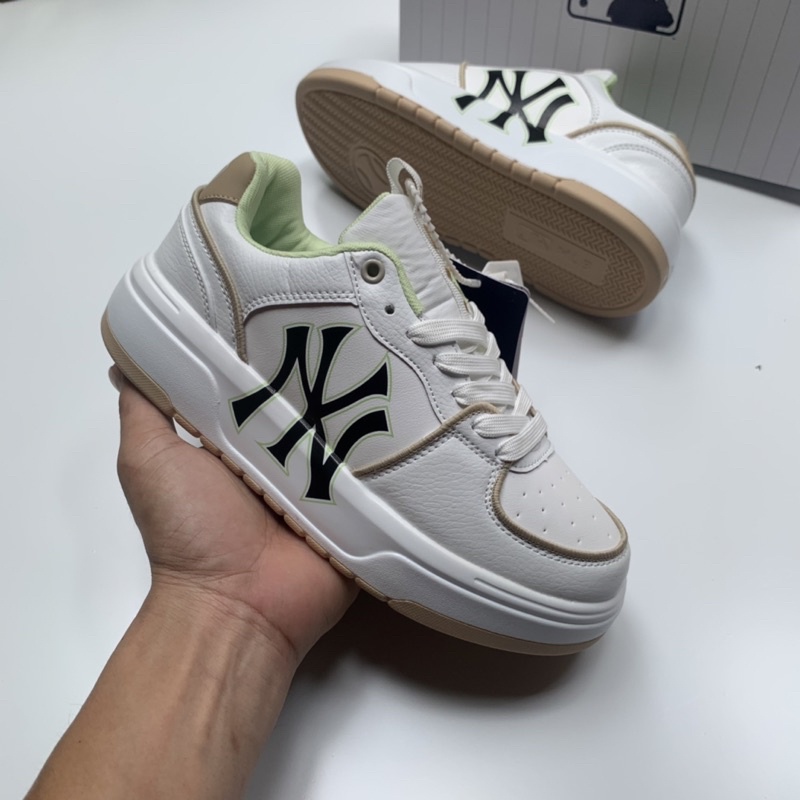 Giày MLB liner ny nâu vàng 2022 bản trung tăng chiều cao.Tặng hộp,tất,lọ tẩy