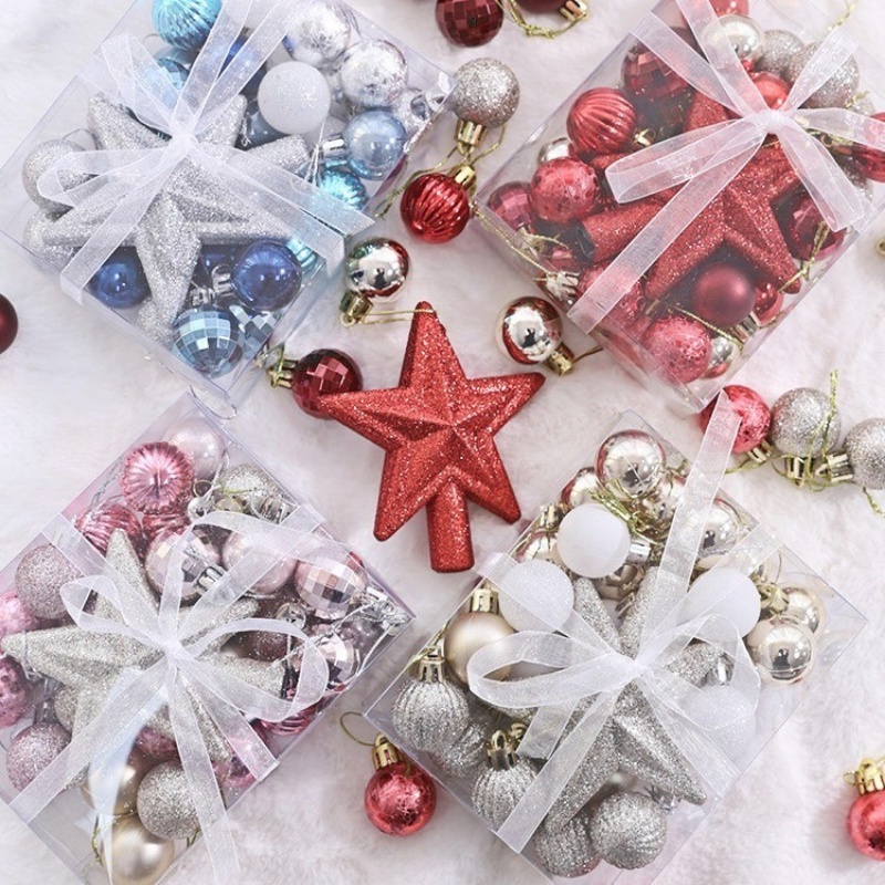 Bộ 30 Quả Châu Nhựa 3cm Trang Trí Cây Thông Giáng Sinh