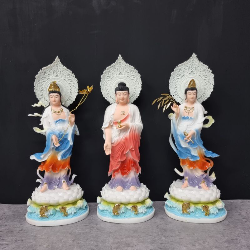 Bộ 3 tượng tam thế Phật đứng cao 48cm 19in