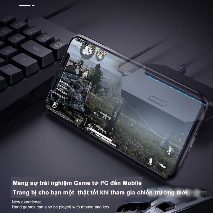 Bộ Chuyển Đổi FREEWOLF G6 hỗ trợ chơi game PUBG Mobile cho Android, IOS, iPad như PC - VL