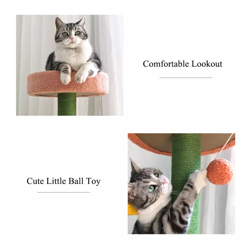 Cattree cho mèo Trụ cào móng. Nhà cây leo trèo hoa lá cành cute. Đa Năng - Tiện Nghi - To Bền, Chắc Chắn 𝑭𝑹𝑬𝑬𝑺𝑯𝑰�