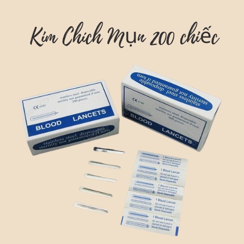 Kim Chích Mụn Hộp 200 Chiếc Cao Cấp