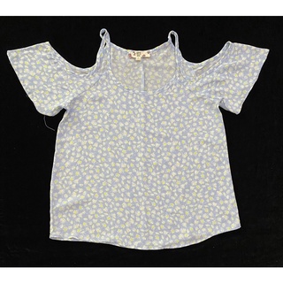 Áo voan hở vai hoạ tiết hoa nhí Hippie Rose - Thanh lý vnxk