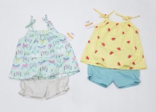 Combo 2 bộ Gymboree hai dây thắt nơ bé