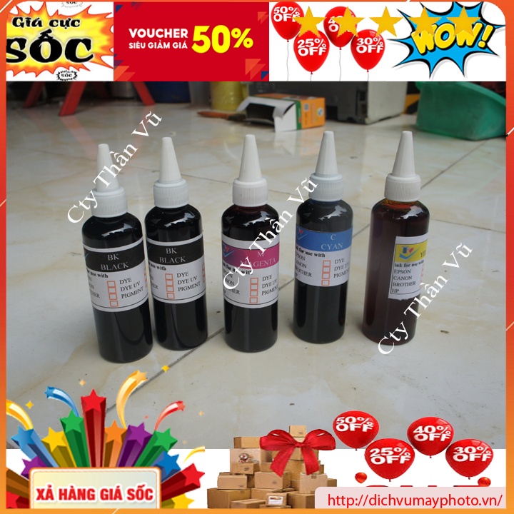 Mực dye uv 100ml cho canon IX 6770 6860 6560 TS 707 TS 5030 6030 hàng chất lượng đảm bảo Kholinhkienmayin