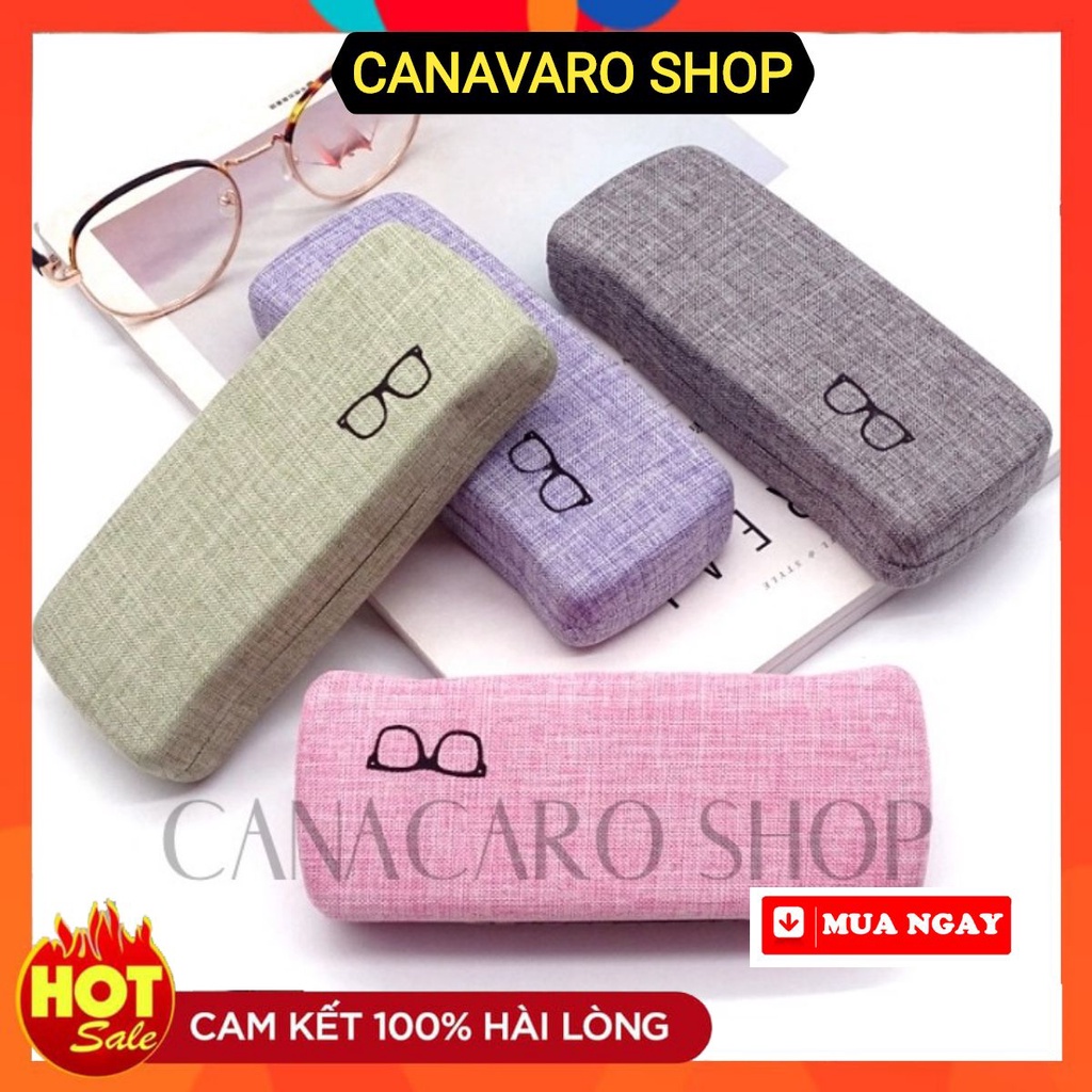 Hộp đựng kính cận đẹp dễ thương cute thời trang cao cấp kèm khăn lau CANAVARO SHOP HCV012