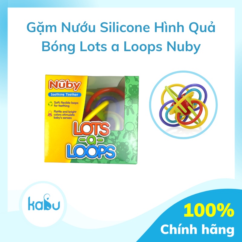 KABU - Gặm Nướu Silicone Nuby Hình Quả Bóng, Bóng Đồ Chơi 3in1 (Gặm Nướu/Vận Động/Kích thích thị giác)