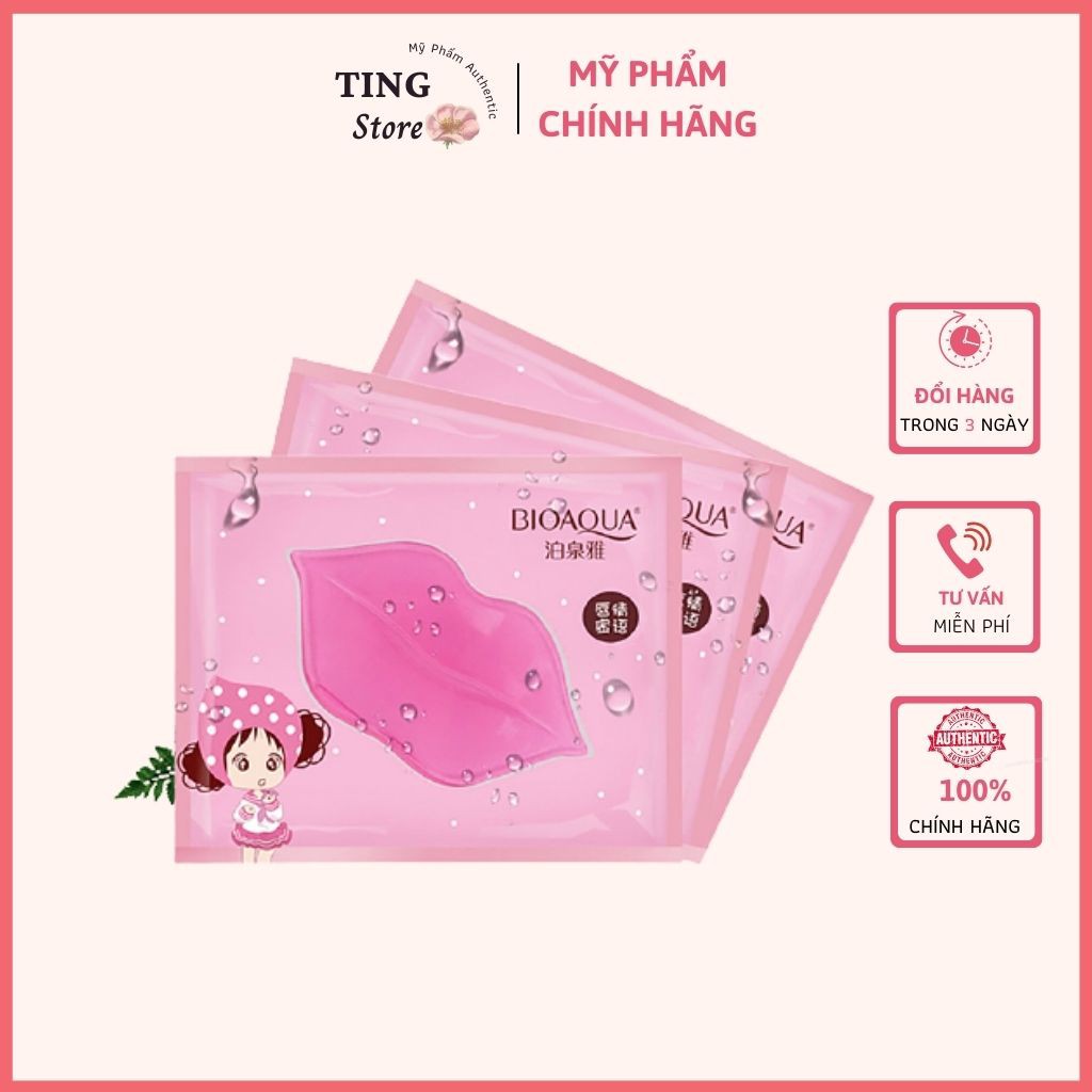 Mặt Nạ Dưỡng Môi Collagen Bioaqua Mặt nạ ủ môi giảm thâm làm mềm dưỡng ẩm môi TING STORE