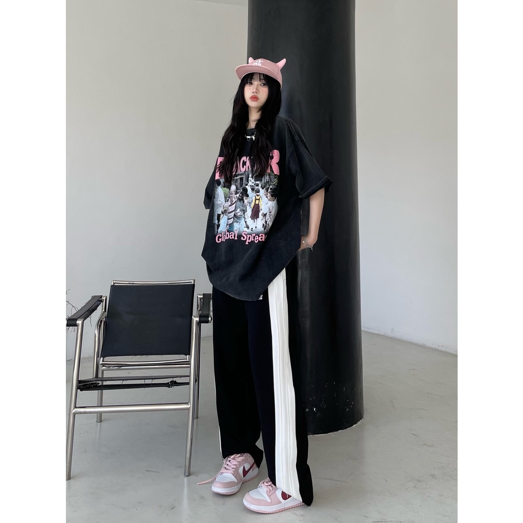 Áo Thun Cotton Tay Ngắn Dáng Rộng In Họa Tiết Phong Cách Cổ Điển Thời Trang Mùa Hè Xinh Xắn Cho Nữ