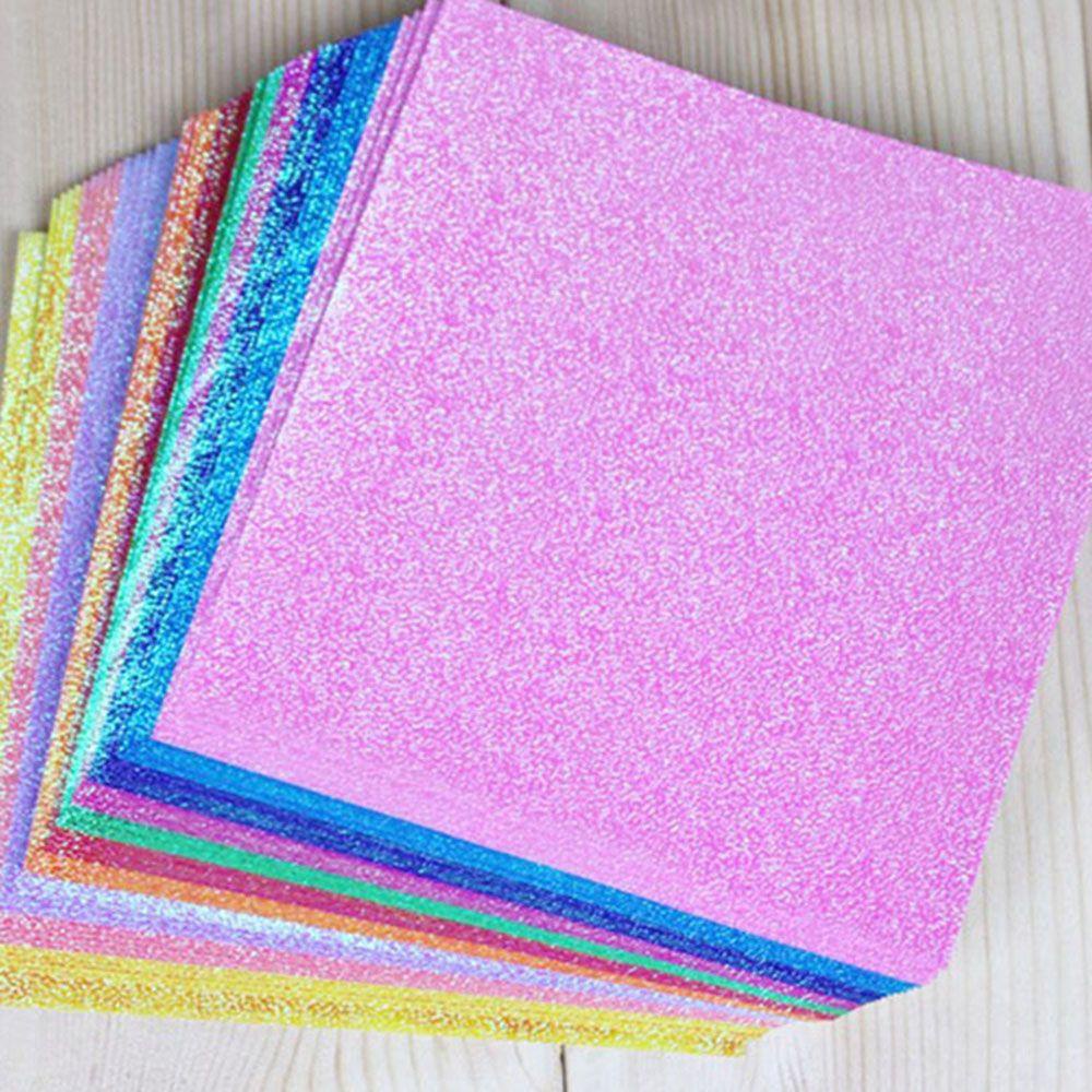 Bộ 50 Giấy Xếp Hình Origami Hình Vuông Lấp Lánh Dùng Làm Sổ Tay Thủ Công Cho Bé