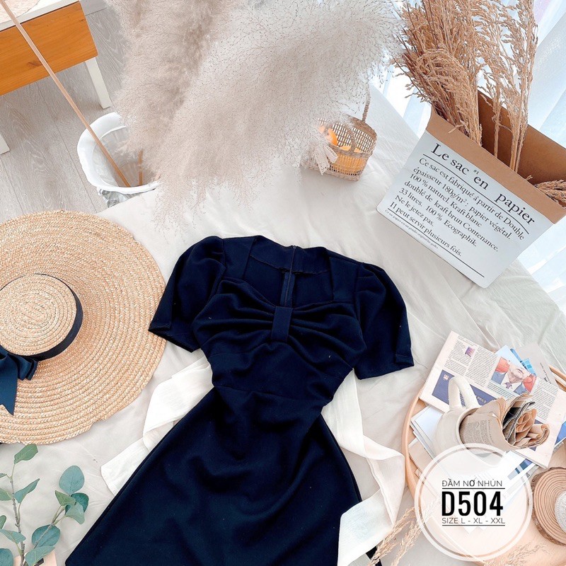 [Mã FATHANG5 giảm 10K đơn 50K] Bigsize Đầm nơ nhún D504 | BigBuy360 - bigbuy360.vn