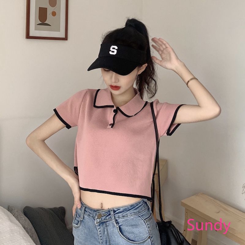 Áo Tay Ngắn Phong Cách Hàn Quốc Năng Động Cho Nữ