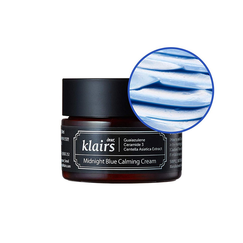 Kem dưỡng ẩm làm dịu và phục hồi da Klairs Midnight Blue Calming Cream 30ml