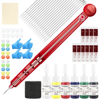 Bộ dụng cụ xăm hình chuyên nghiệp gồm bút xăm hình + kim xăm tròn + kim xăm