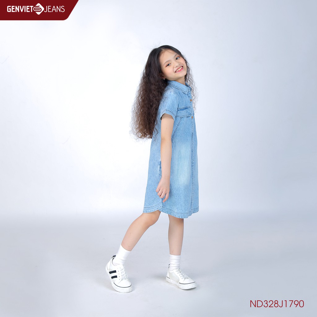 Đầm kids jeans xòe ND328J1790 GENVIET