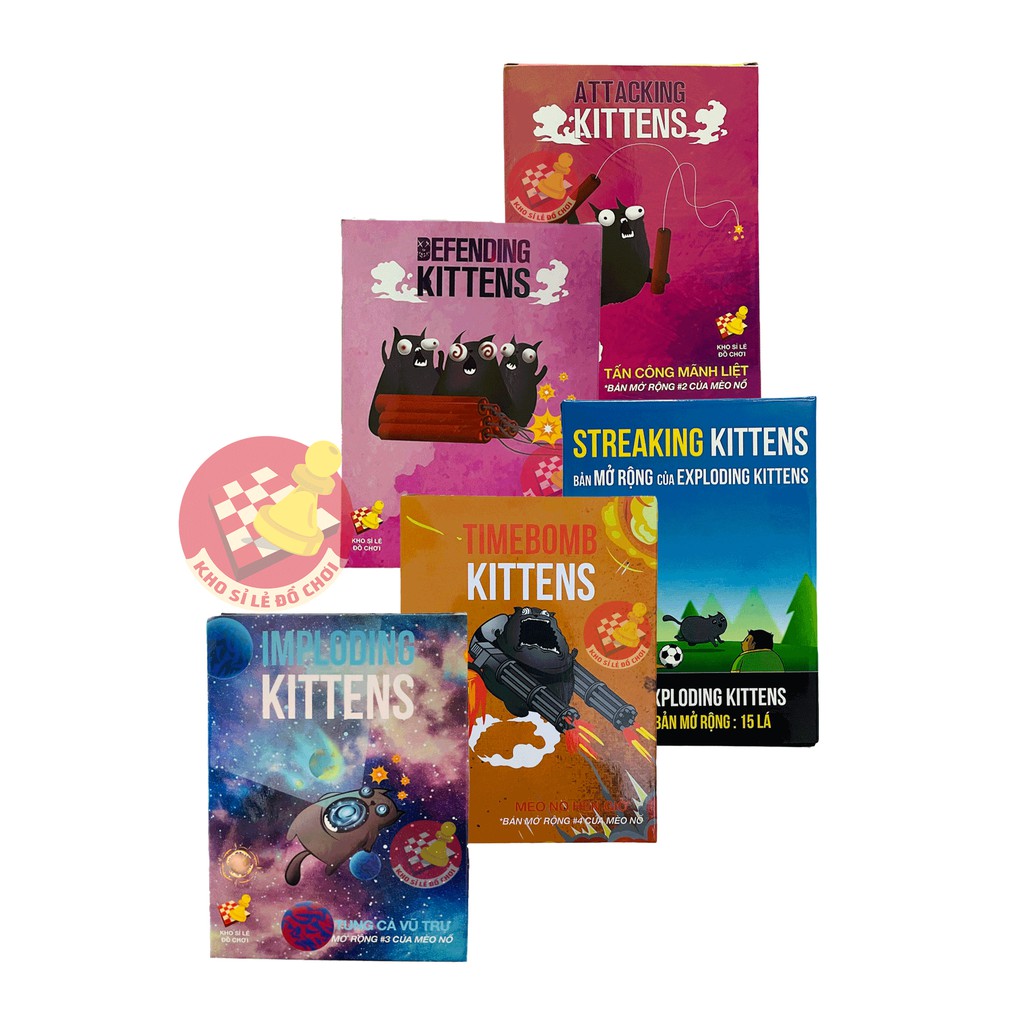 Combo Mèo Nổ - 5 Bản Mèo Nổ Mở Rộng (Tiếng Việt) - Boardgame Exploding Kittens