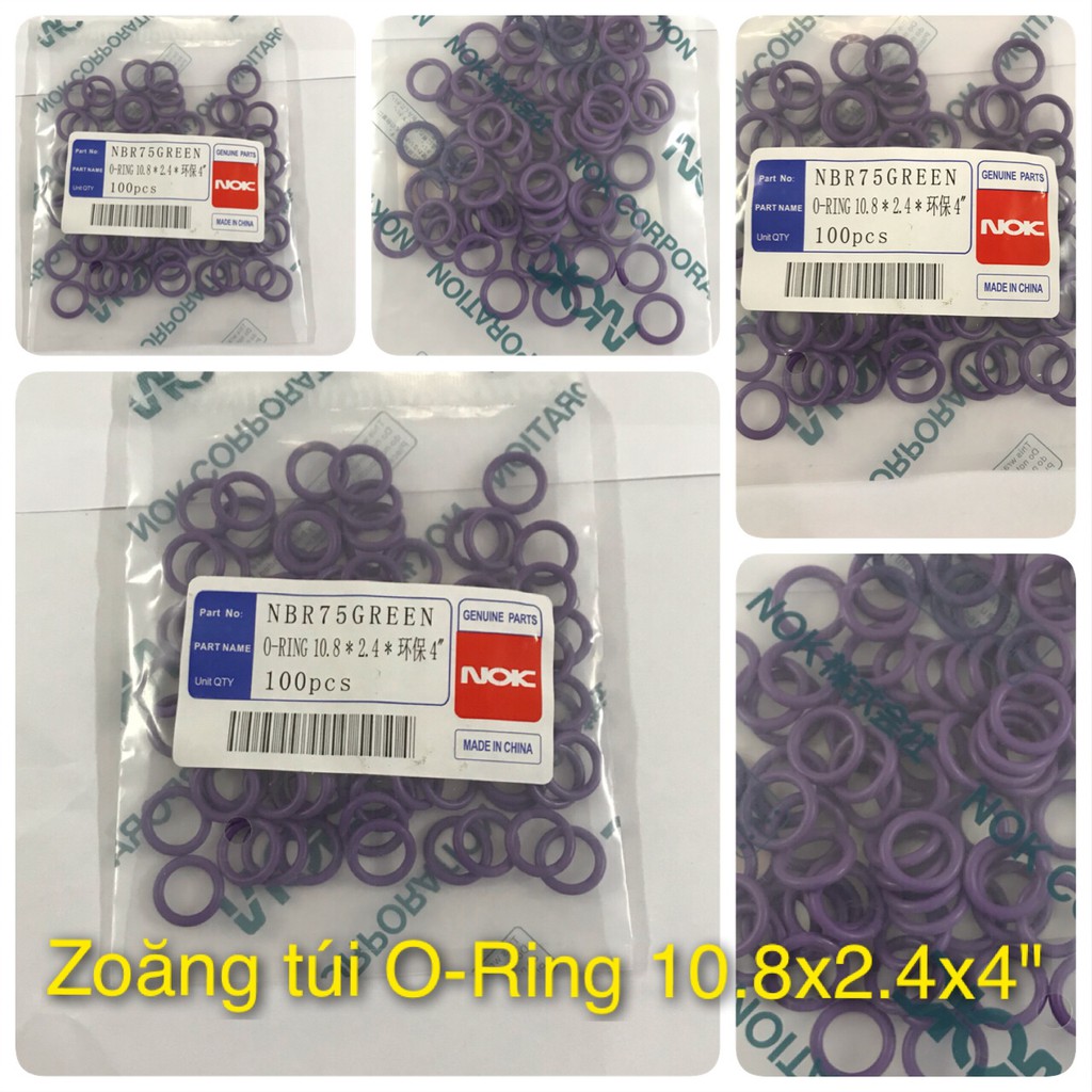 Bộ 4 Zoăng túi O-Ring có kích thước 10.8x2.4x4