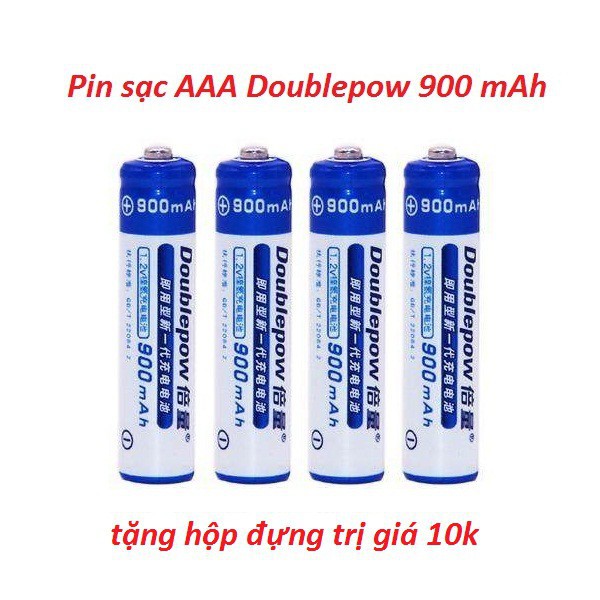 [MỚI 100%-DUNG LƯỢNG THỰC]Bộ 4 pin sạc AA 1200Mah/AAA-900Mah Doublepow dùng cho điều khiển các trò chơi điện tử đồng hồ.