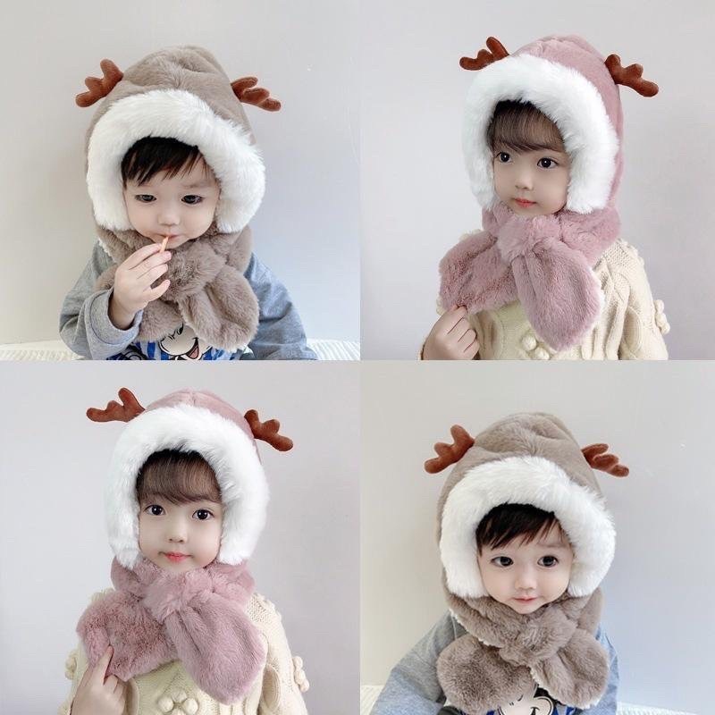 MŨ LEN KÈM KHĂN QUÀNG HÌNH GẤU ĐÁNG YÊU, ĐỦ MÀU SẮC CHO BÉ TRAI VÀ BÉ GÁI