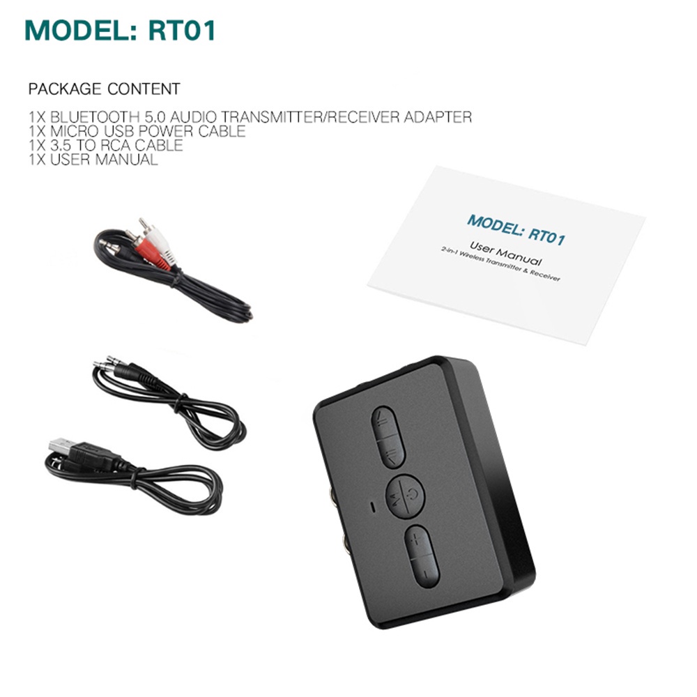 Bộ Thiết Bị Thu Phát Âm Thanh Bluetooth 5.0 2 Trong 1 RCA 3.5mm AUX Không Dây Có Mic Cho Điện Thoại / Máy Tính / Loa Xe Hơi