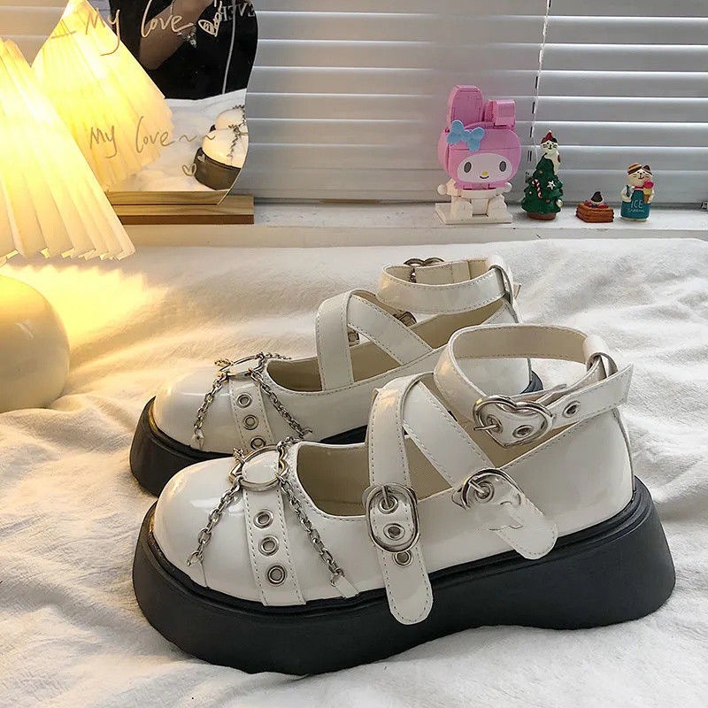 Giày Đế Dày Mũi Tròn Phong Cách lolita Thời Trang Mùa Hè 2022 Dành Cho Bạn Gái lea