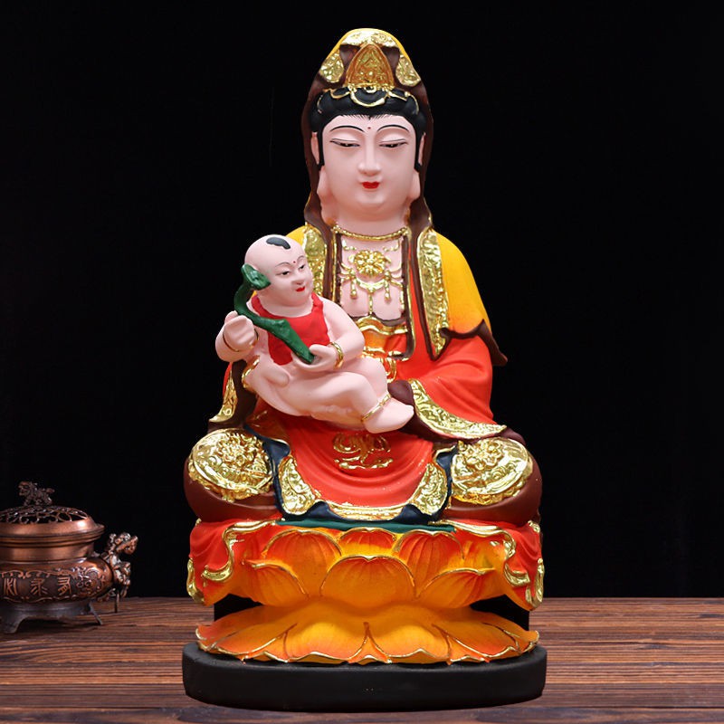 ◙✆◎Tượng Phật Bà Quan Âm để gửi con cầu sinh và mẹ cúng dường làm đồ trang trí gia đình Quán Thế Bồ tát phải đ