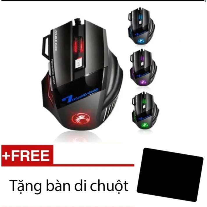 Chuột game có dây IMICE X07 /Chuột Gaming G5 (Đen) tặng lot chuột-DC1258