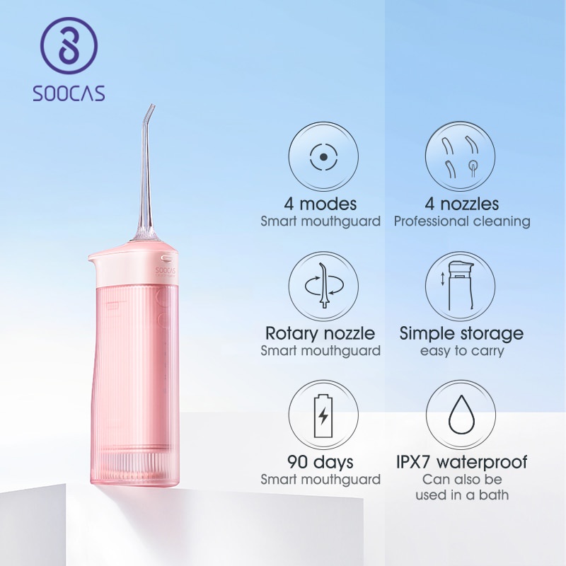 Tăm nước vệ sinh răng miệng Soocas W1 - Thiết kế thu gọn, xung nước áp suất cao, pin 90 ngày - Xiaomi Soocas W1