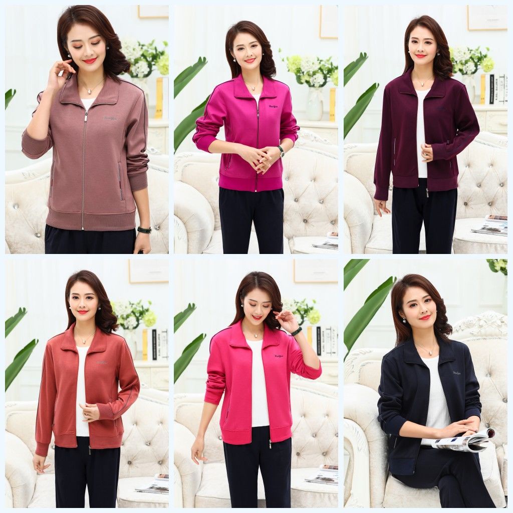 Áo Khoác Thể Thao Thời Trang Xuân Thu Cho Phụ Nữ Trung Niên 40