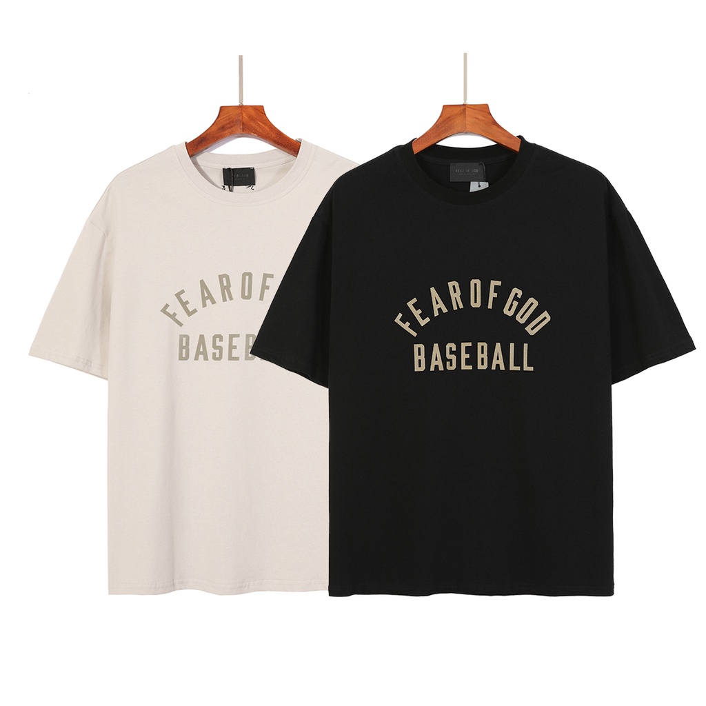 FOG FEAR OF GOD Season 7 7th Main Line Flocking Printed Short Sleeve T-Shirt High Street Tide Brand Loose Half Sleeve