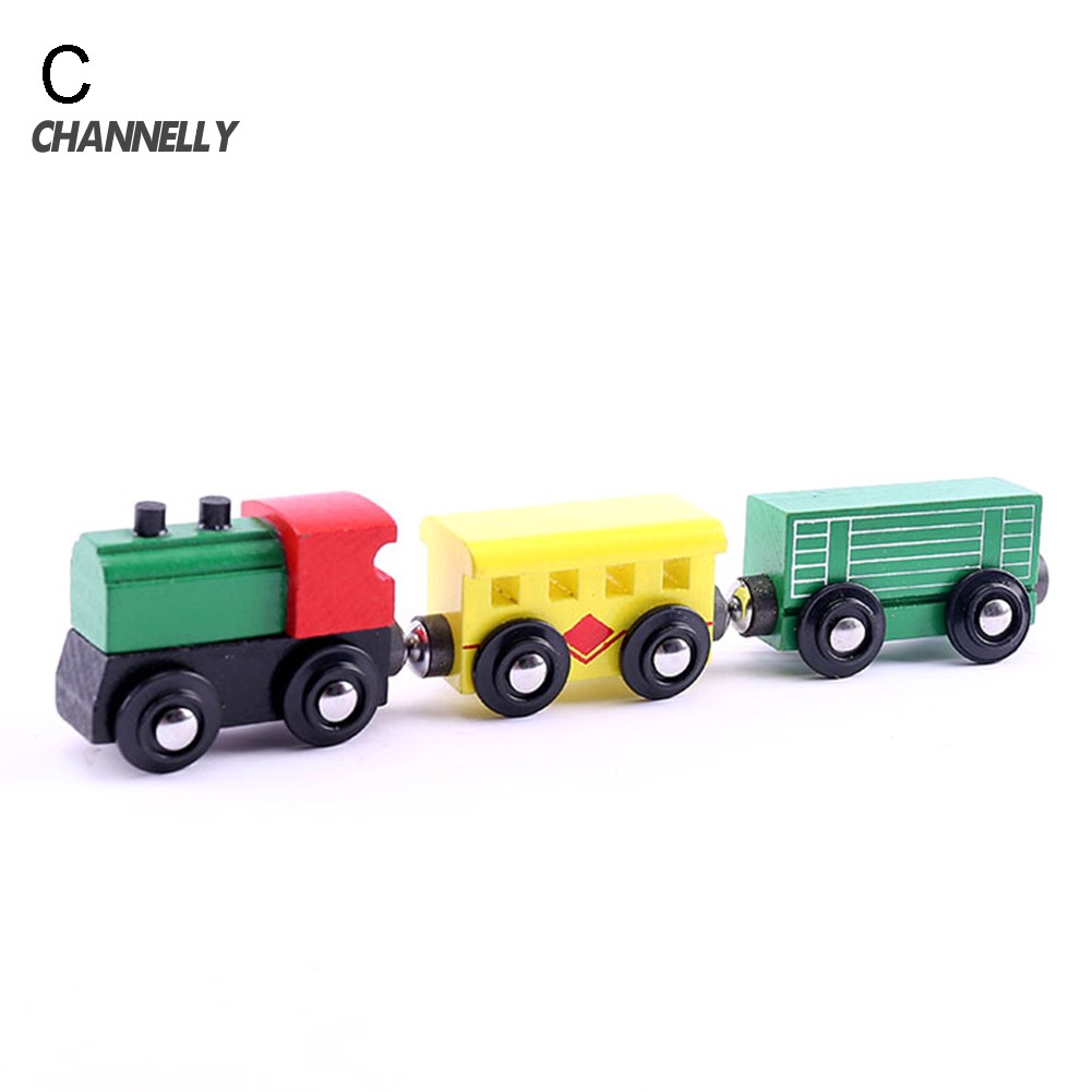 Set 3 Xe Lửa Đồ Chơi Bằng Gỗ Có Nam Châm Cho Bé
