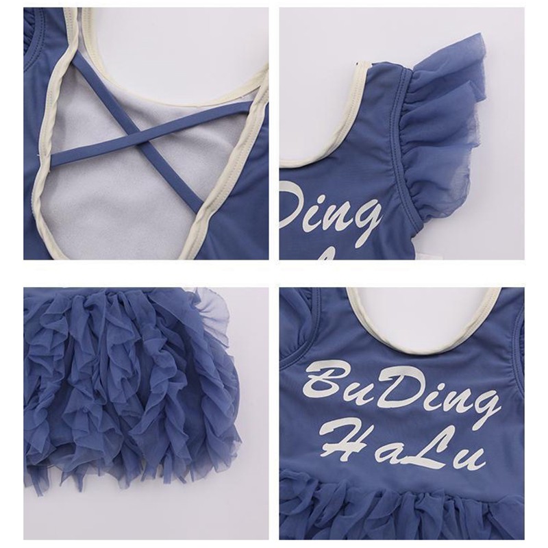 Đồ Bơi Một Mảnh Phối Ren Cho Bé Gái