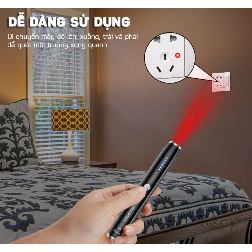 Máy Dò Phát Hiện Theo Dõi Camera, GPS, Định Vị Detector T8