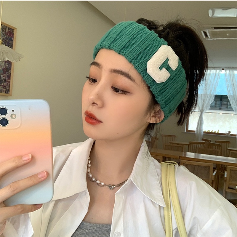 Băng Đô Dệt Kim Bản Rộng Chữ C Tiêu Chuẩn Hàn Quốc Thể Thao Bốn Mùa Rửa Mặt Nổi Tiếng net C