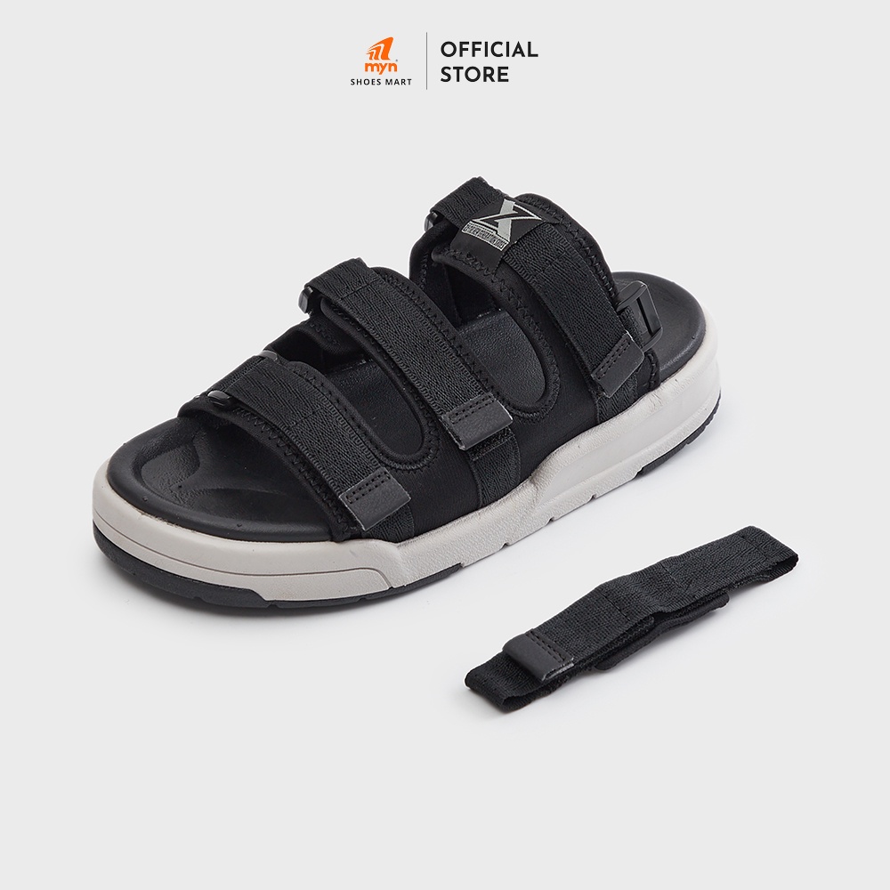 Sandal ZX Nam Nữ 3121 Black Grey 3 quai có đệm gót tháo được quai hậu, đế công nghệ Phylon mới