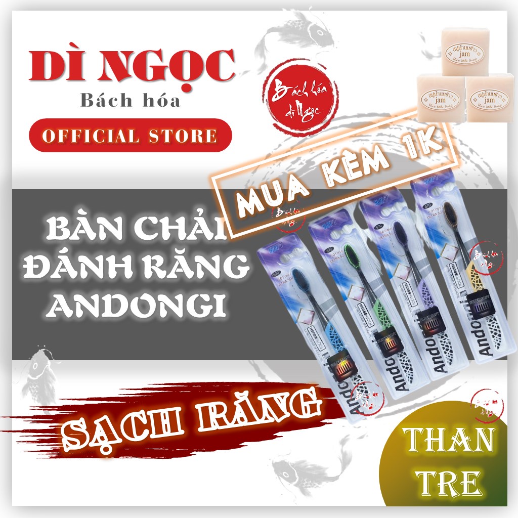 BÀN CHẢI ĐÁNH RĂNG ANDONGI THAN TRE DÀNH CHO NGƯỜI LỚN