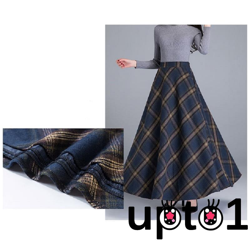 Chân Váy Dài Họa Tiết Kẻ Lưới Nữ Tính | BigBuy360 - bigbuy360.vn