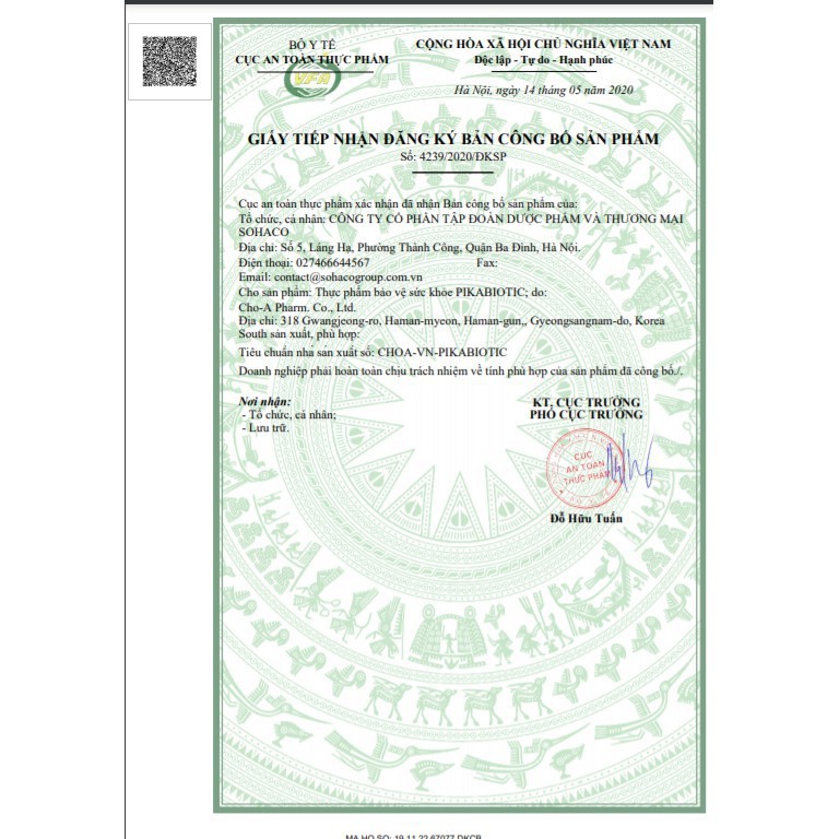 Men Vi Sinh Pika Biotic 19 Chủng Lợi Khuẩn ,Hỗ Trợ Rối Loạn Tiêu Hóa,Biếng Ăn.