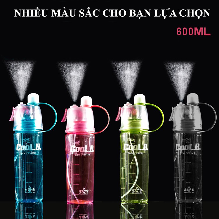 Bình nước thể thao phun sương loại mới 600ml New.B