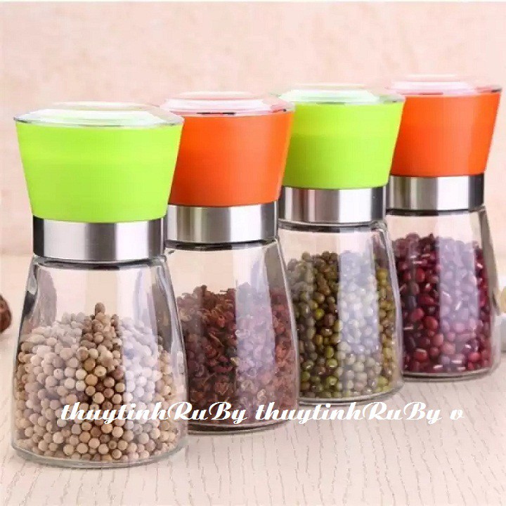 Combo 3 Máy xay tiêu mini cầm tay tiện lợi, Lọ xay hạt tiêu thủy tinh