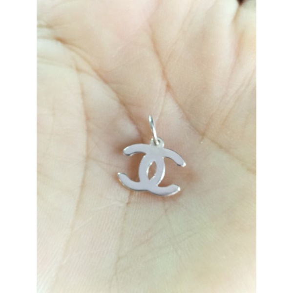 Charm móc treo chữ C lồng biểu tượng Chan nel bạc s925 vĩnh viễn bảo hành bạc Thuylamshop