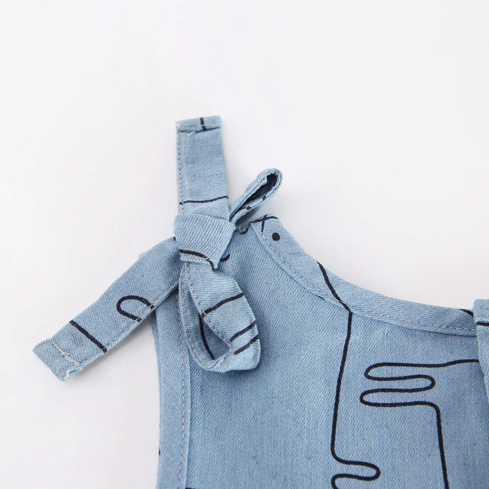 Đầm Sanlutoz Vải Cotton Màu Denim Thời Trang Dành Cho Bé